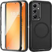 Mobile Phone Case for Samsung Galaxy A54 5G Case with Screen Protector, 360° Shockproof Robust Armour Case for Samsung A54 5G Case Cover Protective Case with Magnetic (Black, for Samsung Galaxy A54)
