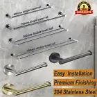 Wall Mounted Holder Set Towel Rack Batoroom Toilet Paper Holder Robe Hook Chrome