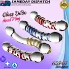 20cm Crystal Glass Dildo Dong Thread Thruster Anal Plug Beads Butt Plug Sex Toy