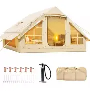 Inflatable Camping Tent with Pump 6 Person Family Camping Tent Outdoor w/ Window