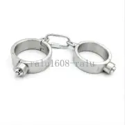 New Stainless Steel 2.5cm High Heavy Hands Wrists Cuffs Constraint Women Men