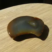 Agate Geode Slice Cut Polished Crystal Brown Banded Display Stone 4 inches Long