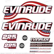 Fits Evinrude 225hp HO Flag Series Decals - 2003 - 2005 (Ficht Ram Injection)
