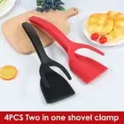 4Pcs Egg Flipper Spatula 2 in 1 Grip and Flip Spatula Clamp 12 Inch Nylon StcIB