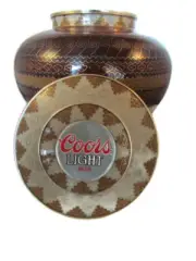 Coors Light Beer Cremation Brass Urn 190 lb Brown Cloisonne Adobe Design
