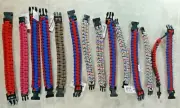 Paracord Bracelets Lot of 14 - 6 Colors 550 Total Bracelets Parachute Cord