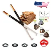 Anodized Aluminum Fire Tongs - 38" Long for Efficient and Secure Log Movement