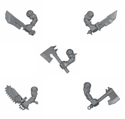Ork Boyz CLOSE COMBAT CHOPPA ARMS x 5 Orks Boys 40K