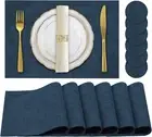 Faux Leather Placemats Set of 6,Heat Resistant Placemats for Dining Table, Easy