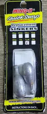 Wing It Quick Swap Replacement Sinkers 1-1/2 oz. 2 pack-Brand New-SHIPS N 24 HRS