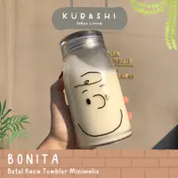 在飛比找蝦皮購物優惠-Bonita玻璃瓶咖啡茶美學不倒翁玻璃水可愛玻璃瓶飲料飲料瓶