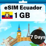 eSIM Ecuador - 1 GB - 7 Days - Travel eSIM | QR code activation