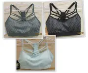 Champion C9 Strappy Front Cami style athletic bra light pad - green, black, blue