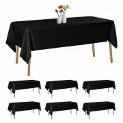 luccido 6 Pack Rectangle Tablecloth 60 x 120 Inches Black Table Cloth Stain a...