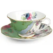 NEW Wedgwood Butterfly Bloom Teacup & Saucer Green
