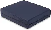 Seat Cushion for Wheelchairs, Mobility Scooters, Office & Kitchen Chairs or Car Seats to Add Support & Comfort while Reducing Pressure & Stress on Back, 4" thick, 16 x 18, Navy Blue