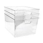 Isaac Jacobs-Pack XL Clear Storage Bins with Handles, Plastic X-Large 3