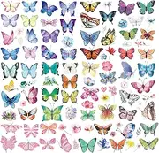 Paifeancodill Temporary Tattoo, 100 Pcs Butterfly Tattoos, Colorful Butterfly Temporary Stickers, Waterproof Fake Tattoo, Body Tattoo Stickers, Body Art Stickers for Party Favors, Gifts, Decoration