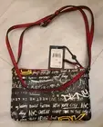 $138 DKNY Bryant Park Top Zip Black Graffiti Crossbody Purse Bag NWT