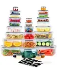 56 Pcs Large Food Storage Containers Set with Lids, Airtight Plastic Containe...