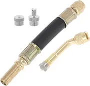 X AUTOHAUX 1 Set 135 Degree Copper Tire Valve Extension with Universal Plastic 100mm Tyre Valve Stem Extender for Car Motorcycle RV Truck Bike