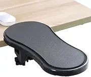 EZONEDEAL Computer Arm Rest for Desk, Adjustable Ergonomic Wrist Rest Support for Keyboard Armrest Extender Rotating Mouse Pad Holder for Table, Office, Chair, Desk, (Black)