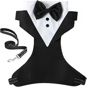 Canine Tuxedo Suit | Dog Outfit Wedding Attire | Formal Dog Tuxedo Outfit | Dog Prince Wedding Bow Tie Shirt Formal Dog Wedding Attire for Dogs Golden Retriever (Small to Extra Large)