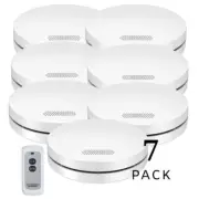 AUSTRAL AS3786 Interconnected Photoelectric Smoke Alarm 7 Pack with Free Remote