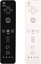 Wii Controller 2 Pack - Wii Remote with Silicone Case and Wrist Strap (black+white)