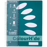 Colourhide A4 Recycled 5 Subject Book 250 Page Teal