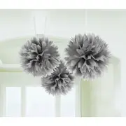 Fluffy Tissue Decoration - Silver