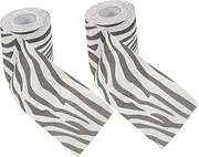 MOLUCKFU 2pcs Printed Roll Paper Leopard Ribbon Unbleached Toilet Paper Vet Wrap Duct Tape Toilet Papers Zebra Cake Animal Print Ribbon Self Adhesive Leopard Print Duct Tape