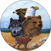 ANIMAL WOLF BEAR EAGLE Pendant Charm 925 Sterling plated Silver 20" Necklace