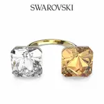 SWAROVSKI 施華洛世奇MATRIX 開口戒指, 金字塔形切割, 黃色, 鍍金色色調