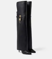 [Givenchy] Givenchy Shark Lock Stiletto leather over-the-knee boots AU 8 black