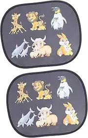 Ciieeo 2Pcs Cartoon Window Sunshade Protectors Electrostatic Cling Car UV Shield Decals for Pets Easy Application Film for Maximum Sun Protection Vehicles