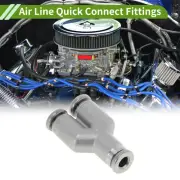 Push to Connect Air Fittings 5/32" Y Type Air Line Quick Connector Silver Tone