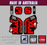 FOX style Factory 36 - 2021 Fork Decals Stickers red /grey/black Laminated