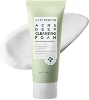 NATUREKIND Acne Deep Cleansing Foam, Formulated with Salicylic Acid for Acne Prone Skin, Daily Acne Face Wash for Removing Sebum and Dead Cells, Korean Skin Care, 100ml, 3.38 fl. oz.