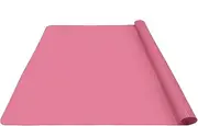 20 x 24inch Reusable Silicone Table Mat Child Kids Dinner Placemat Desk Countertop Waterproof Protector Heat Insulation Kitchen Pastry Rolling Dough Pad Tool (Pink)