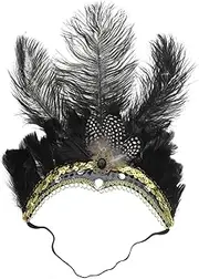 [WOONEKY] Plumage Headband for Women Party Headband Fascinator for Carnival Halloween Banquet