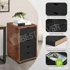 Filing Document Organiser Chest Home Office Storage Cupboard Printer Stand Brown