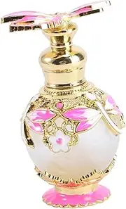 DECORNIJIA Refillable Glass Perfume Bottle with Dragonfly Adornment for Essential Oil Storage Stylish Design for Special Occasions