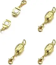 Zpsolution Magnetic Jewelry Clasps - Double Locking Design Prevent Necklace and Bracelet 4PCS Gold