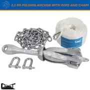 2.5 KG Folding Grapnel Anchor Kit 20M Marine Rope Chain Boat Kayak Canoe 10029