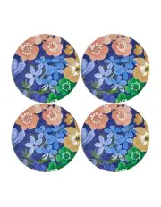 [Maxwell & Williams] Forget Me Not Round Cork Back Coaster 10cm Set of 4 Gift Boxed