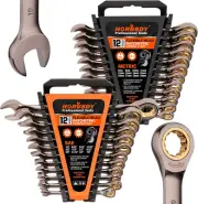 HORUSDY 24-Piece Ratchet Spanner Set | Metric and SAE Ratcheting Wrench | Ratche