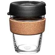 KeepCup Brew Glass Coffee Cup With Cork - Black 12oz | Flora & Fauna
