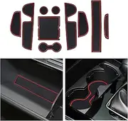 CDEFG Compatible with Mazda CX-30 CX30 2019-2023 2024 Rubber Mats Centre Console Non-Slip Non-Slip Mats Anti-Dust Cup Holder Rubber Mat Armrest Storage Car CX 30 Accessories (Red)