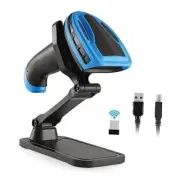 Barcode Scanner Wireless, Rechargeable 1D HC-653WL Laser Wireless 1D 2.4G+Stand